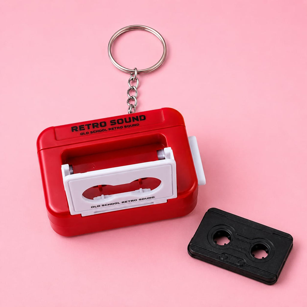 Recordable Retro Cassette Keychain