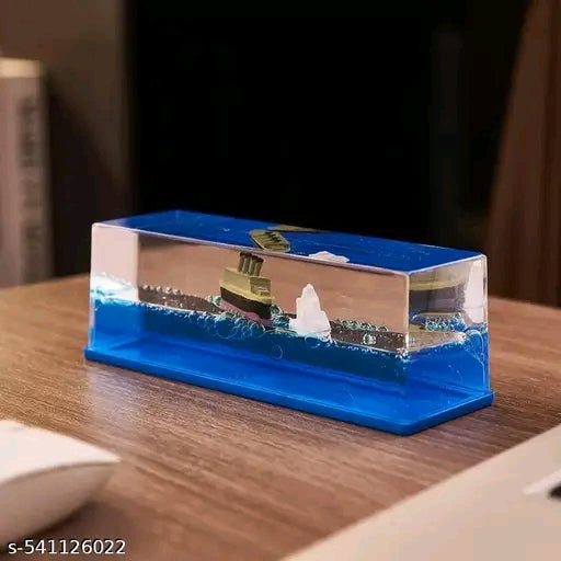 Car Dashboard Wave Ship Ornament – Liquid Motion Decorative Toy