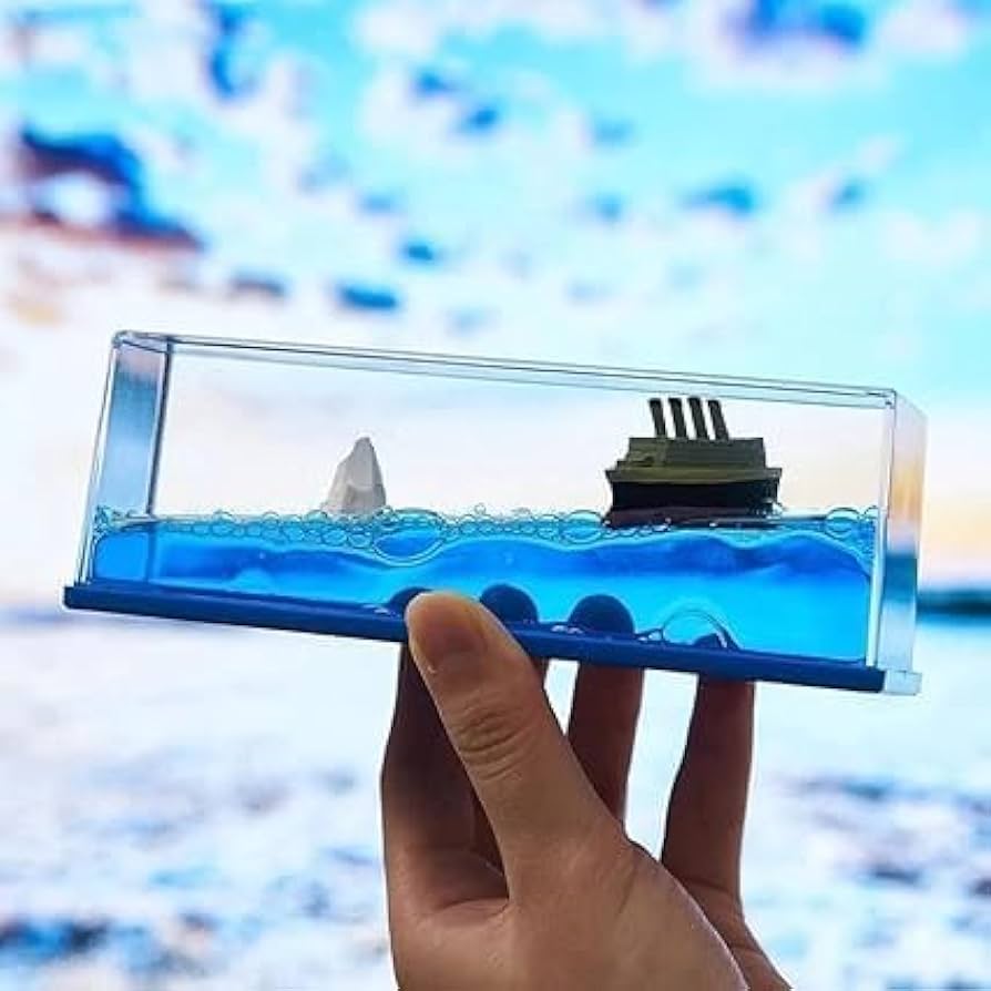 Car Dashboard Wave Ship Ornament – Liquid Motion Decorative Toy