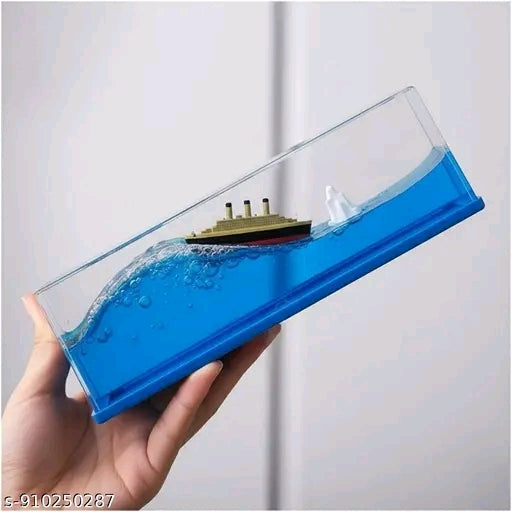 Car Dashboard Wave Ship Ornament – Liquid Motion Decorative Toy